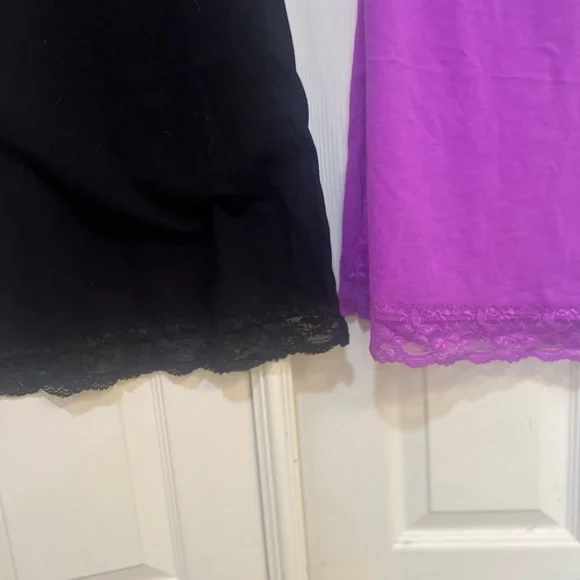 2 set purple black sexy adjustable cami Stretchy lace tunic tank top sz M Y2K - Picture 6 of 12